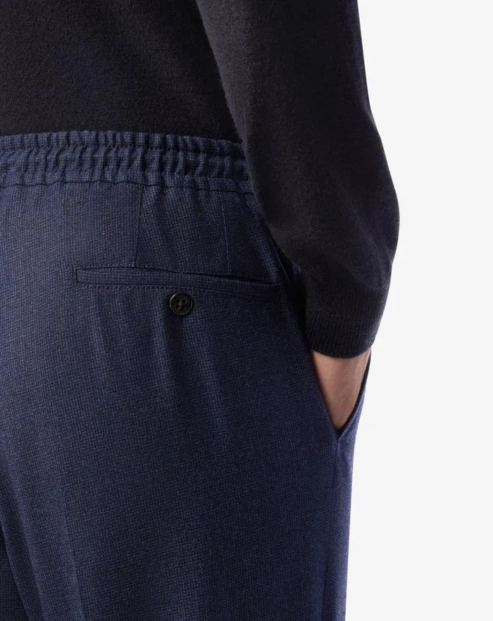 Corneliani Pants Denimblue Wool And Cashmere Trousers For Men 8211 Men