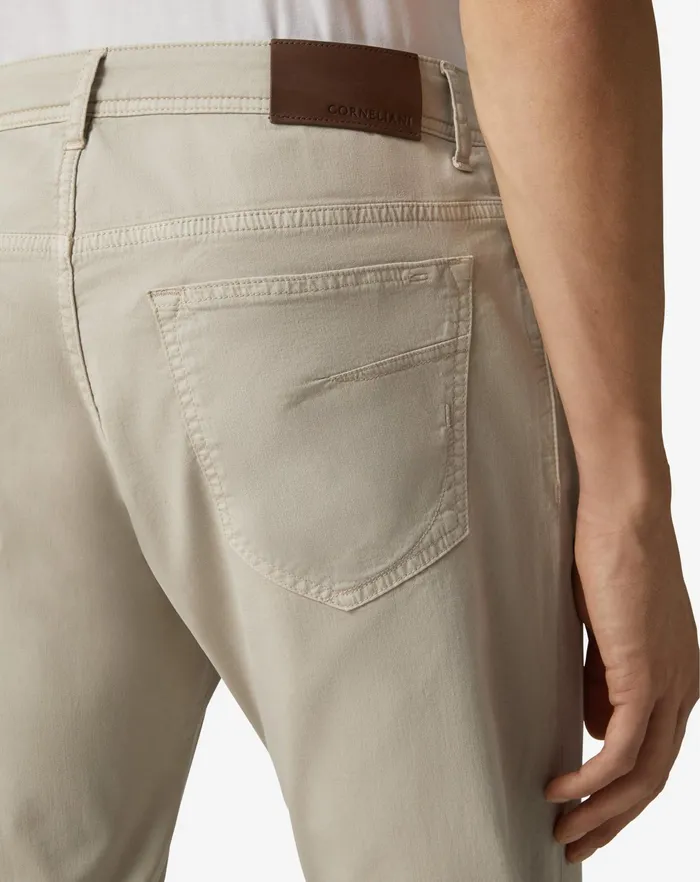 Corneliani Pants Rope Brown Stretch Gabardine 5pocket Trousers 8211 Men