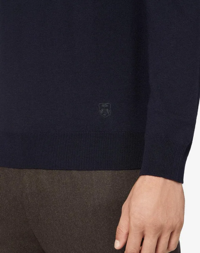 Corneliani Polos and TShirts Merino Wool Blue Polo 8211 Men