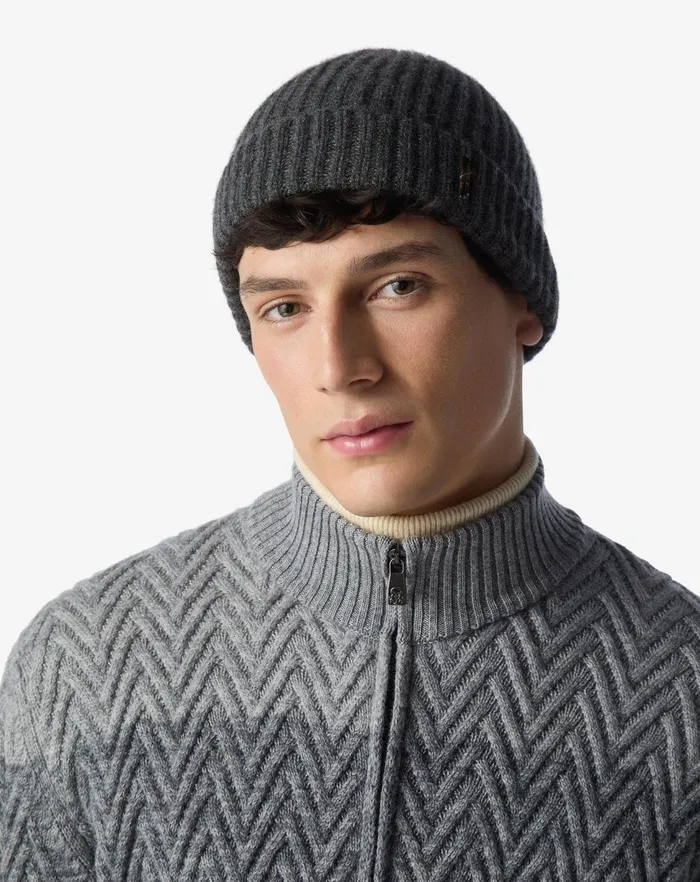 Corneliani Scarves And Hats Melange Grey Sublime Cashmere Beanie Hat For Men 8211 Men
