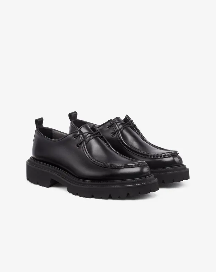 Corneliani Shoes Black Aged Calfskin Nordic Shoes For Men 8211 Men