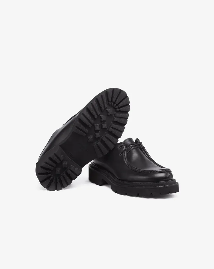 Corneliani Shoes Black Aged Calfskin Nordic Shoes For Men 8211 Men