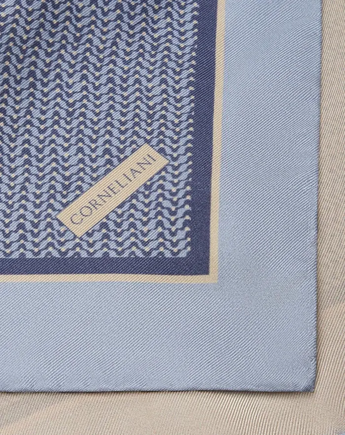 Corneliani Ties And Pochette Beigelight Blue Pure Silk Satin Pocket Square For Men 8211 Men