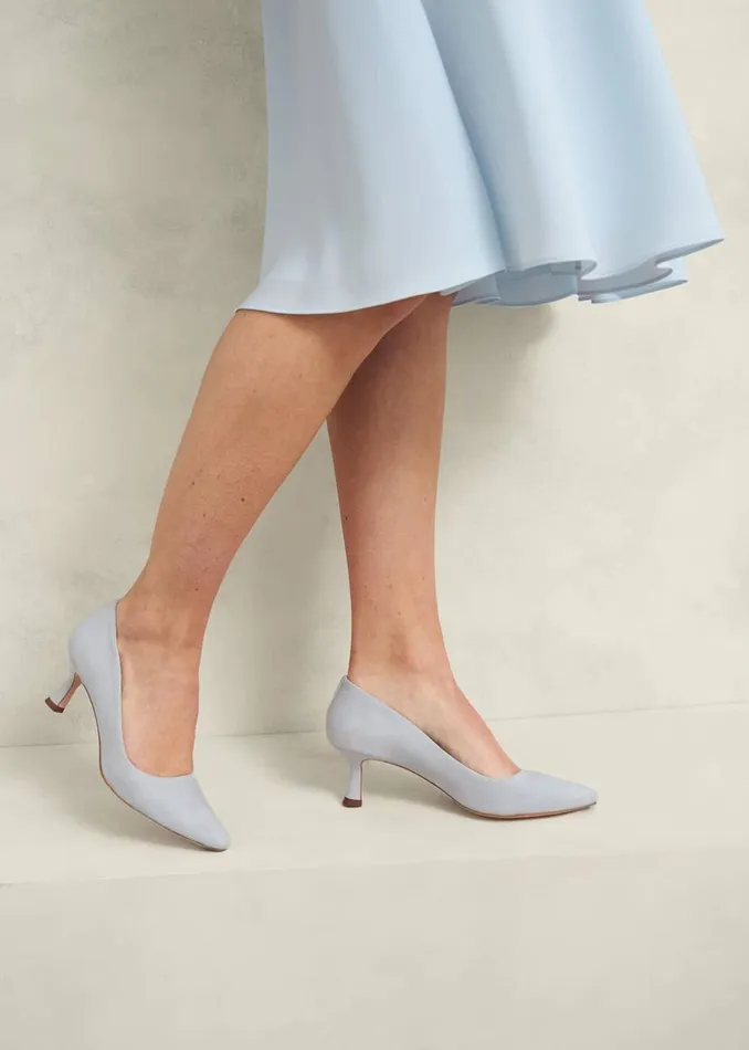 Court Shoes Women HOBBS Esther Suede Court Shoes Pale Blue