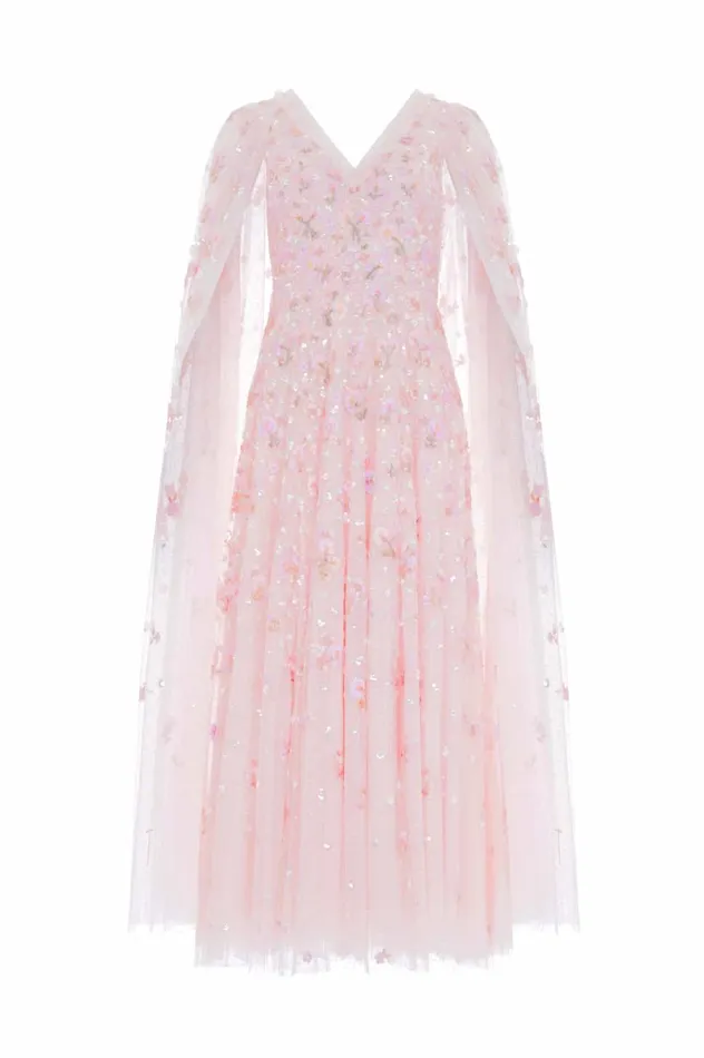 Dahlia Ditsy Ankle Gown Pink Women Needle and Thread Dresses