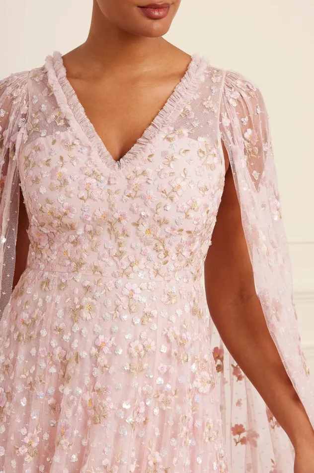 Dahlia Ditsy Ankle Gown Pink Women Needle and Thread Dresses
