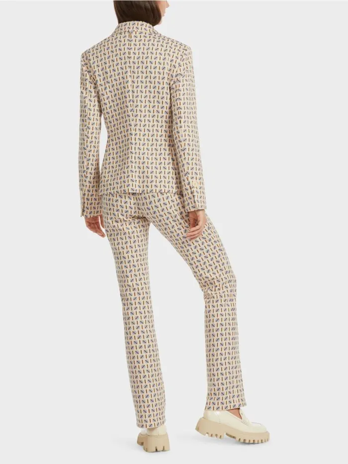 Damen Marc Cain Blazer Blazer Im Grafischen Dessin Dark Cream