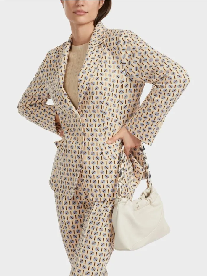 Damen Marc Cain Blazer Blazer Im Grafischen Dessin Dark Cream
