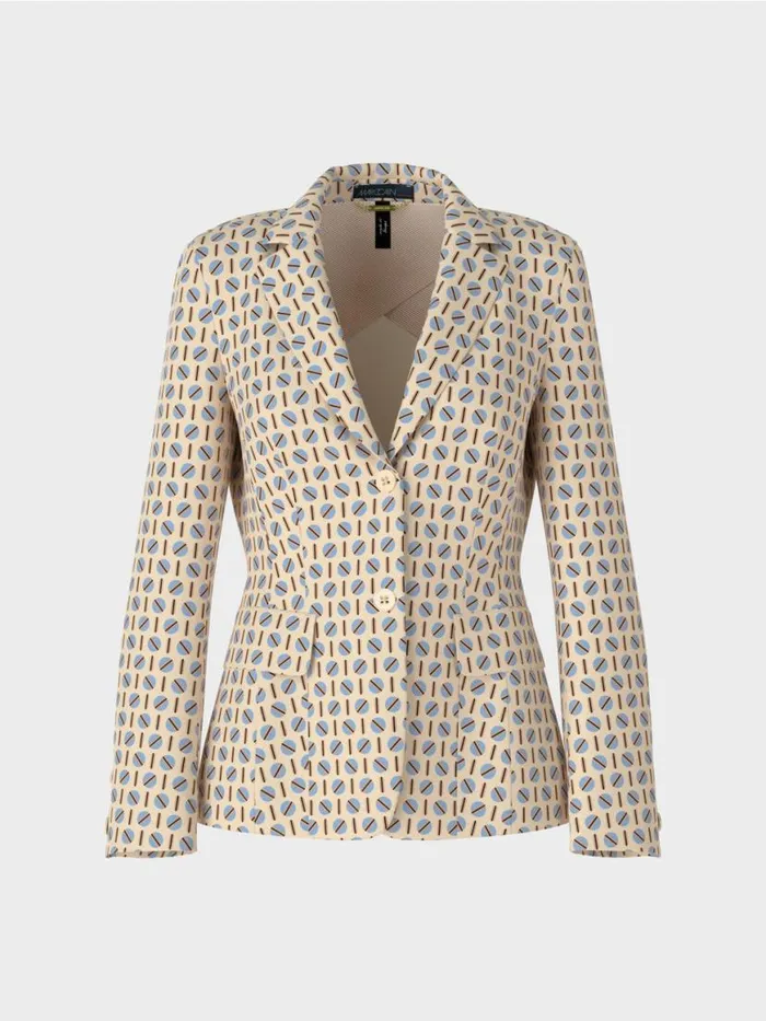 Damen Marc Cain Blazer Blazer Im Grafischen Dessin Dark Cream