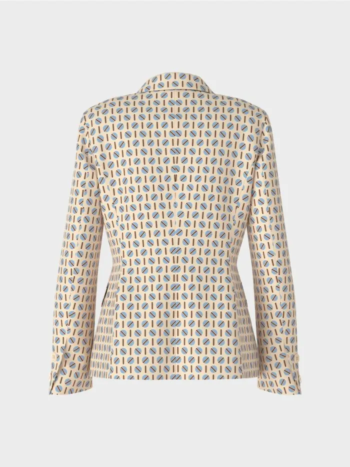 Damen Marc Cain Blazer Blazer Im Grafischen Dessin Dark Cream