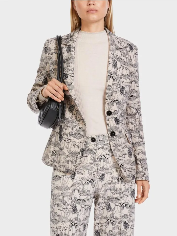 Damen Marc Cain Blazer Jerseyblazer Mit Alloverprint Soft Blossom