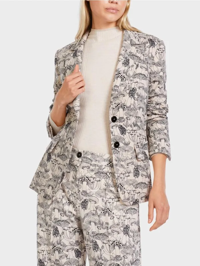 Damen Marc Cain Blazer Jerseyblazer Mit Alloverprint Soft Blossom
