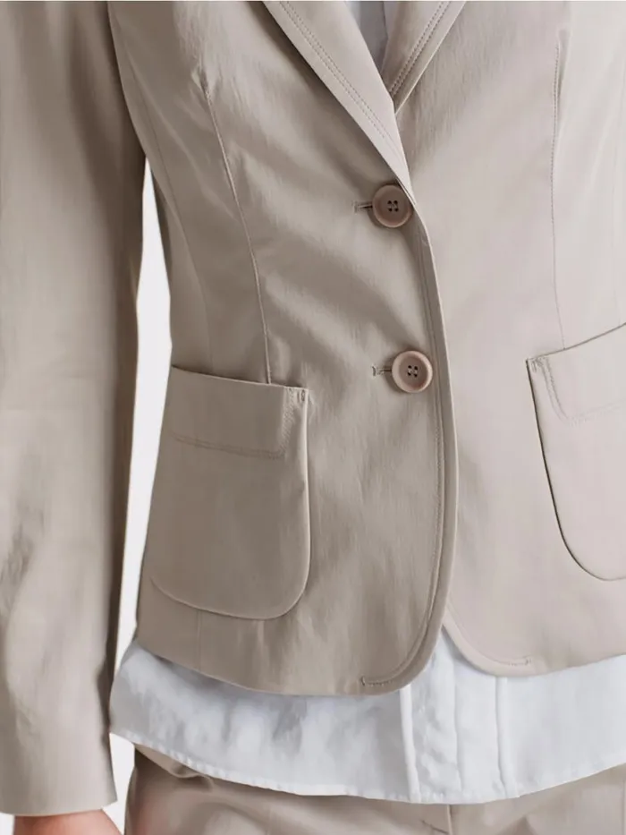 Damen Marc Cain Blazer Stretchiger Blazer Simply Taupe