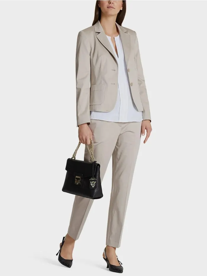 Damen Marc Cain Blazer Stretchiger Blazer Simply Taupe