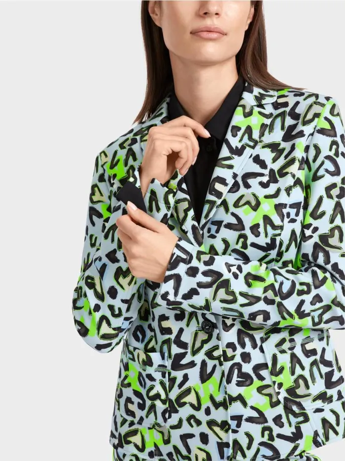 Damen Marc Cain Blazer Taillierter Blazer Mit AlloverPrint Soft Powder Blue