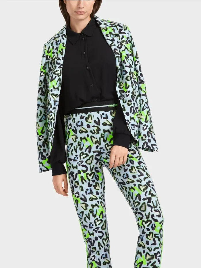 Damen Marc Cain Blazer Taillierter Blazer Mit AlloverPrint Soft Powder Blue
