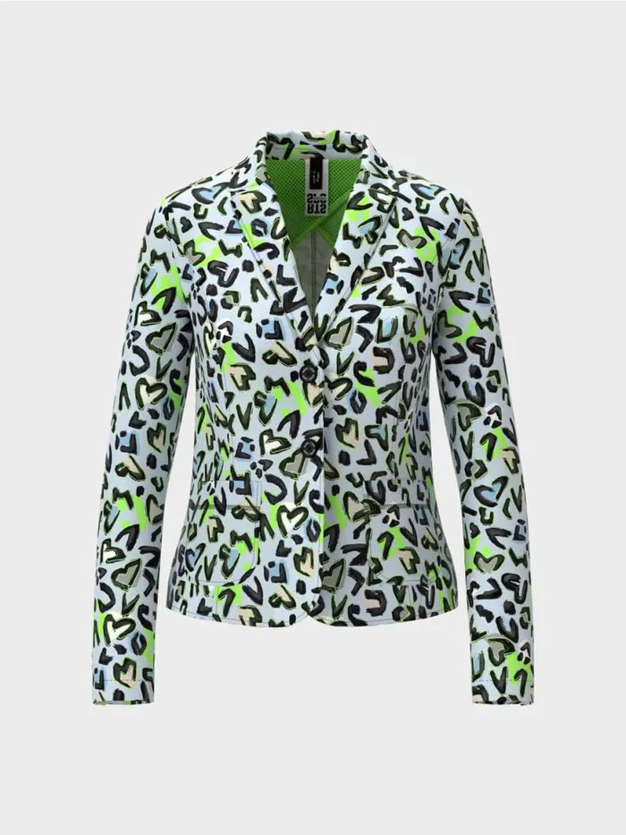 Damen Marc Cain Blazer Taillierter Blazer Mit AlloverPrint Soft Powder Blue
