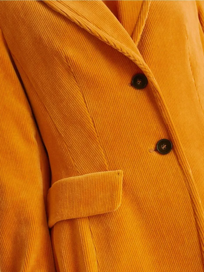 Damen Marc Cain Blazer Trendiger Kordblazer Deep Pumpkin