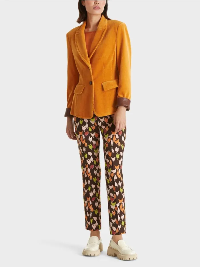 Damen Marc Cain Blazer Trendiger Kordblazer Deep Pumpkin