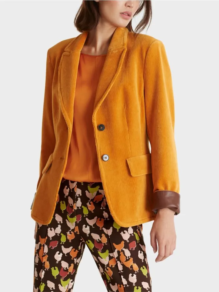 Damen Marc Cain Blazer Trendiger Kordblazer Deep Pumpkin