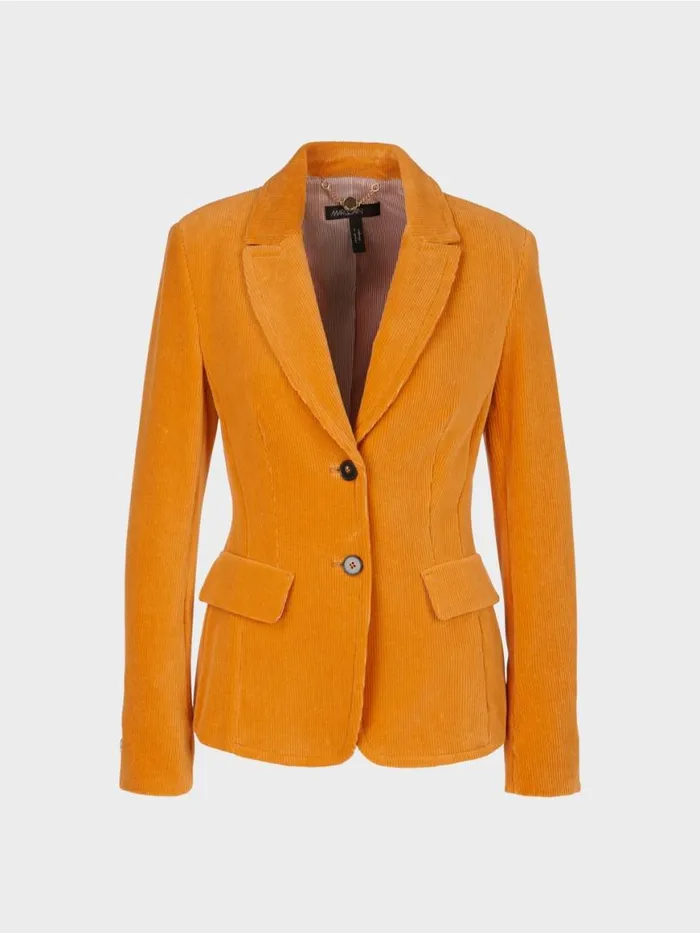 Damen Marc Cain Blazer Trendiger Kordblazer Deep Pumpkin