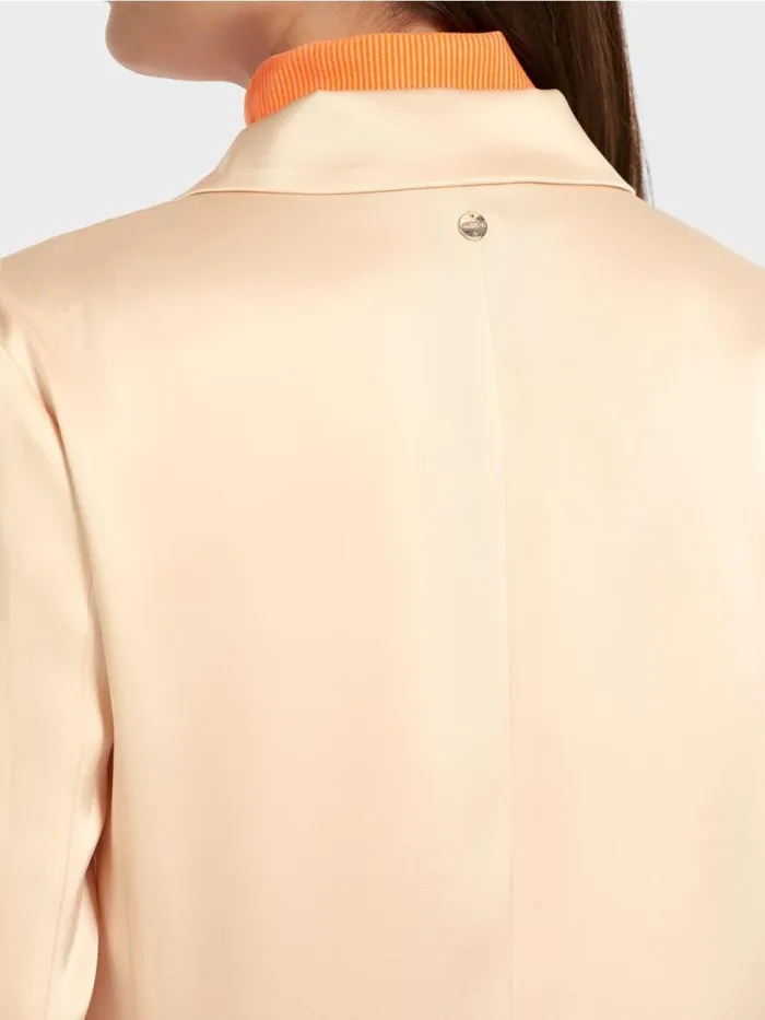 Damen Marc Cain Blazer Zweireihiger Blazer Mit Taschen Dark Cream