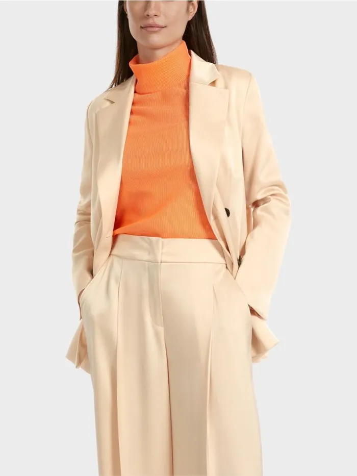 Damen Marc Cain Blazer Zweireihiger Blazer Mit Taschen Dark Cream