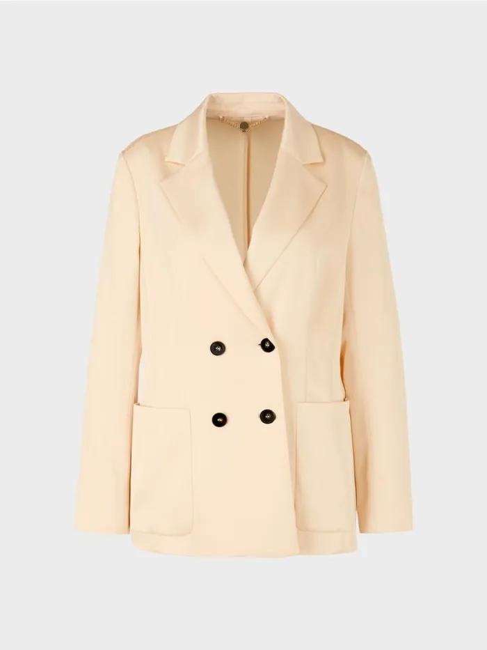 Damen Marc Cain Blazer Zweireihiger Blazer Mit Taschen Dark Cream