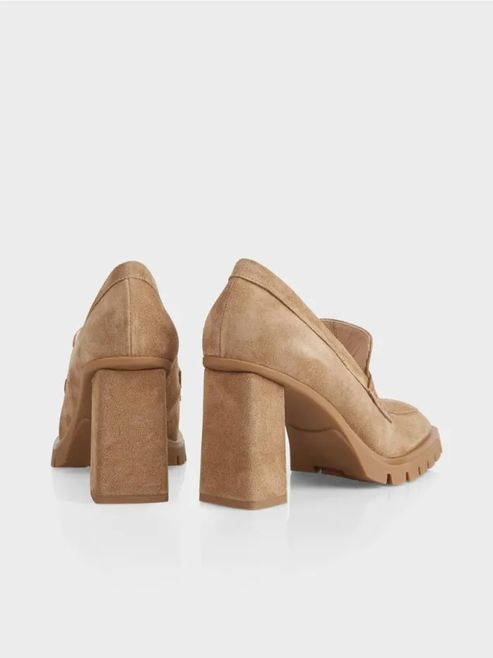 Damen Marc Cain Schuhe Pumps Mit Blockabsatz Bright Toffee