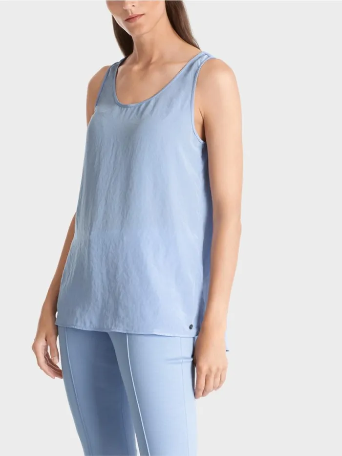Damen Marc Cain Shirts and Tops Leichtes rmelloses Top Dark Summer Sky