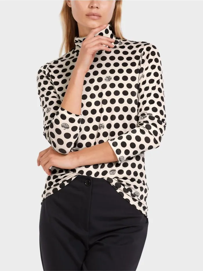 Damen Marc Cain Shirts and Tops Longsleeve Mit Rollkragen Black