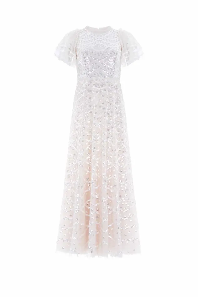 Deco Dot Gloss Ankle Gown Champagne Women Needle and Thread Dresses