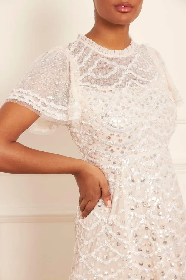Deco Dot Gloss Ankle Gown Champagne Women Needle and Thread Dresses