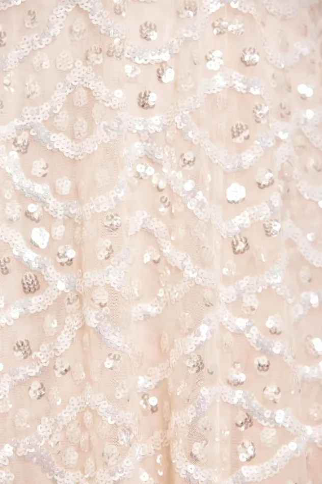 Deco Dot Gloss Ankle Gown Champagne Women Needle and Thread Dresses