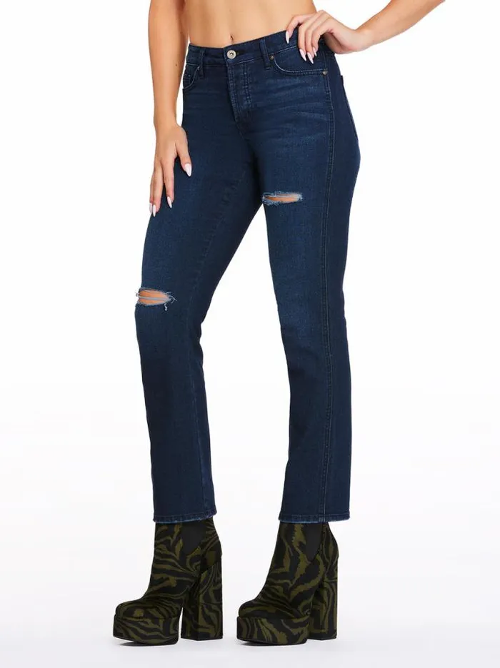 Denim Clothing Jessica Simpson Flirt High Rise Straight Crop In Jet Set