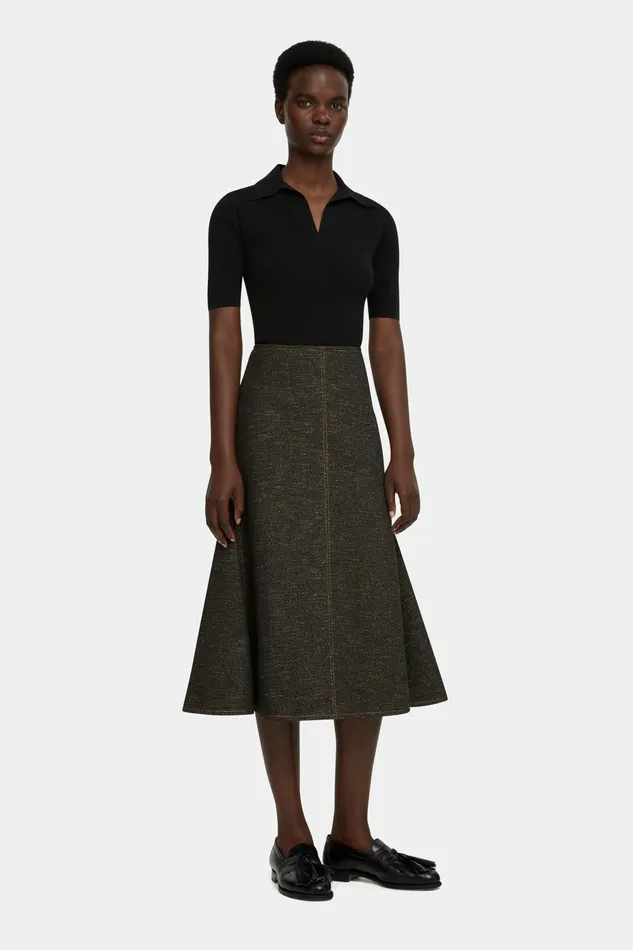 Denim Emilia Wickstead Women Queenie Skirt in Black Denim Denim Emilia Wickstead Women Queenie Skirt in Black Denim