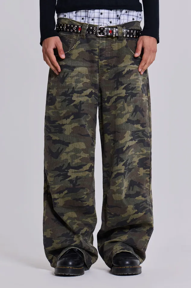 Denim Jaded London Men Shop Camo Colossus Baggy Jeans