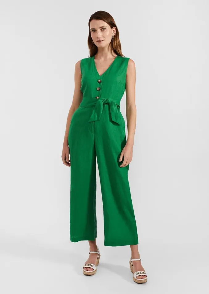 Dresses and Jumpsuits Women HOBBS Melodie Linen Jumpsuit Green