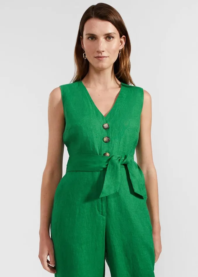 Dresses and Jumpsuits Women HOBBS Melodie Linen Jumpsuit Green
