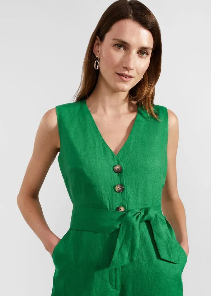 Dresses and Jumpsuits Women HOBBS Melodie Linen Jumpsuit Green