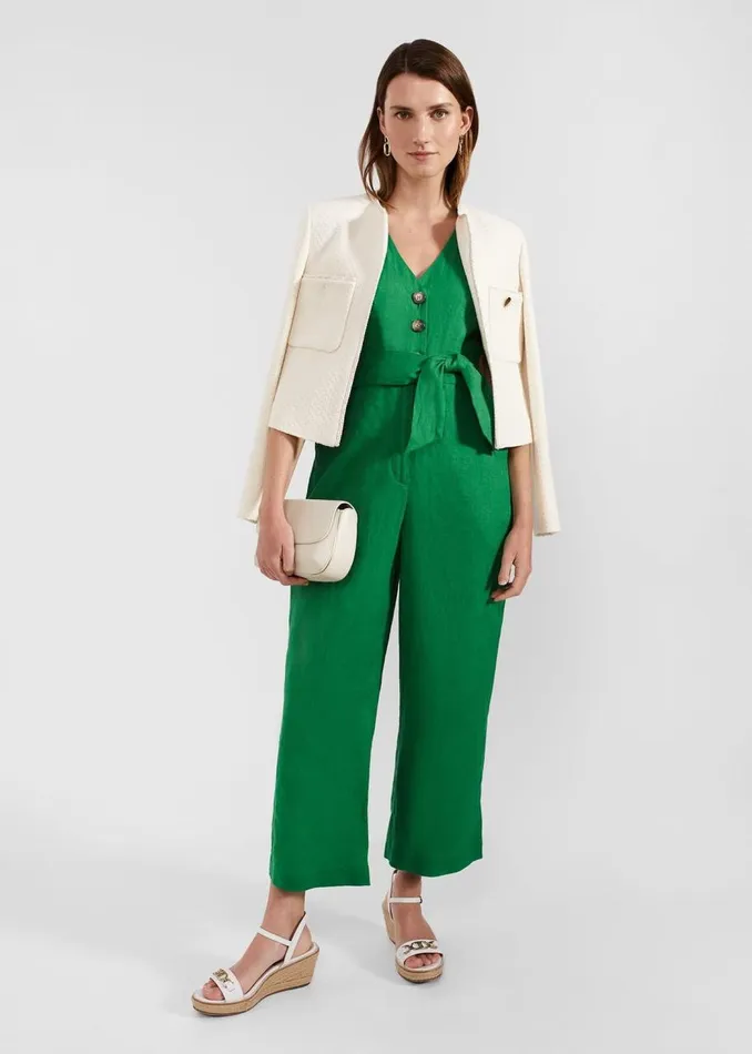 Dresses and Jumpsuits Women HOBBS Melodie Linen Jumpsuit Green