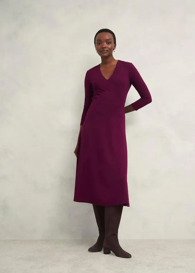 Dresses and Jumpsuits Women HOBBS Petite Mirabel Ponte Dress Warm Plum