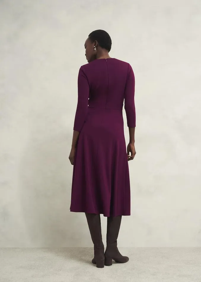 Dresses and Jumpsuits Women HOBBS Petite Mirabel Ponte Dress Warm Plum