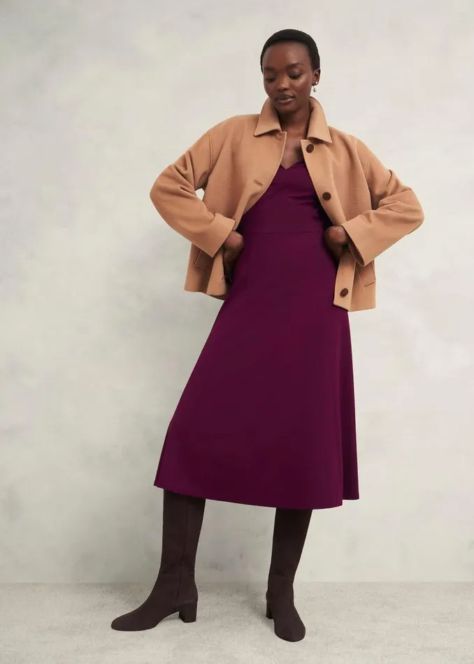 Dresses and Jumpsuits Women HOBBS Petite Mirabel Ponte Dress Warm Plum