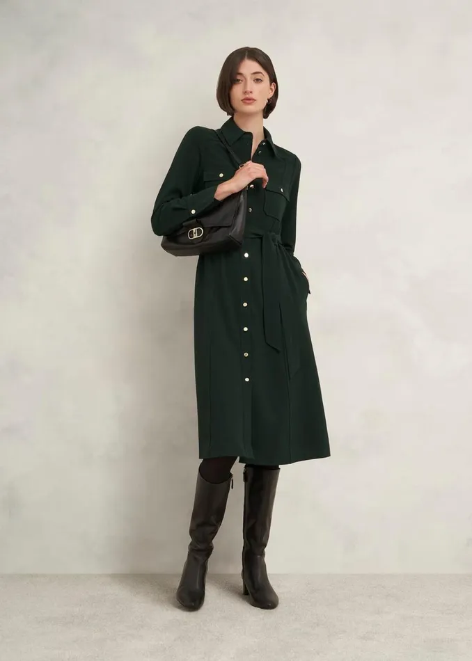 Dresses and Jumpsuits Women HOBBS Pricilla Shirt Dress Rich Green