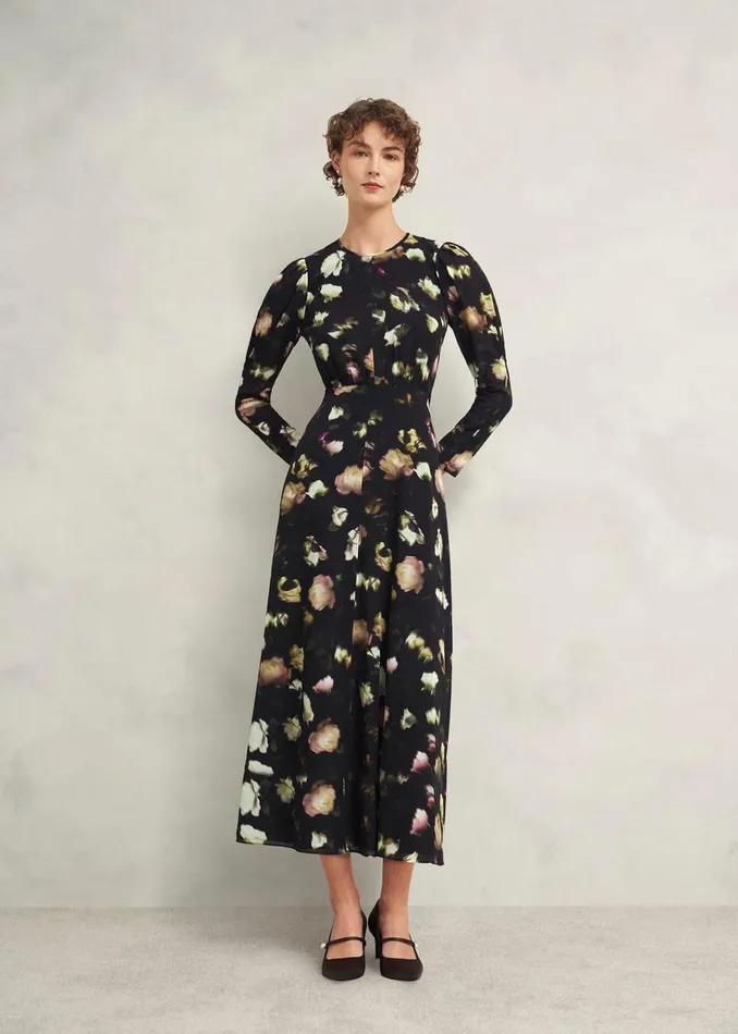Dresses and Jumpsuits Women HOBBS Windermere Silk Dress Black Multi