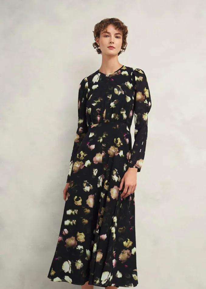 Dresses and Jumpsuits Women HOBBS Windermere Silk Dress Black Multi