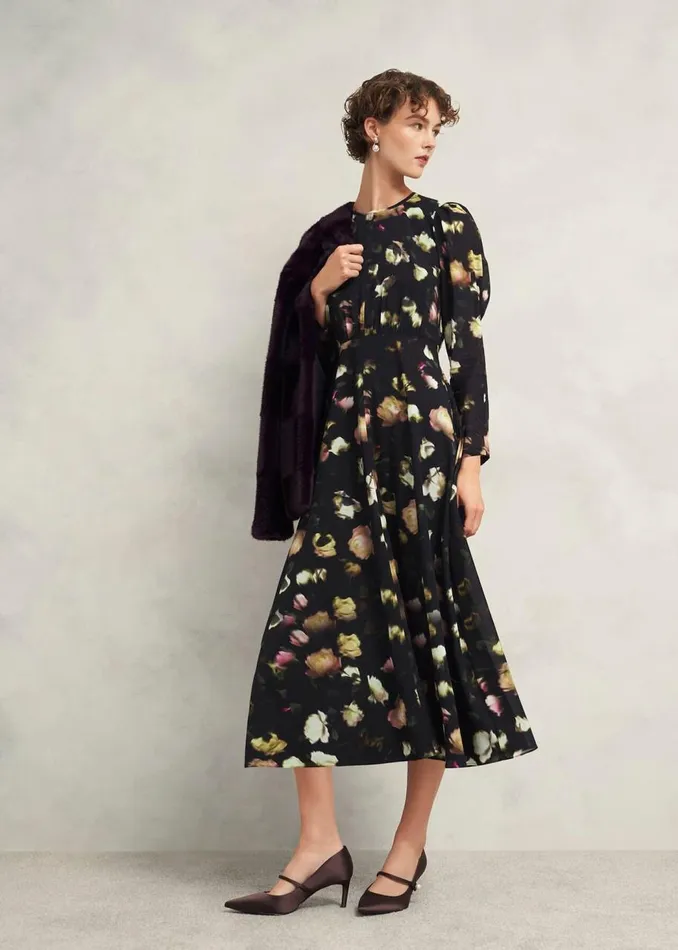 Dresses and Jumpsuits Women HOBBS Windermere Silk Dress Black Multi
