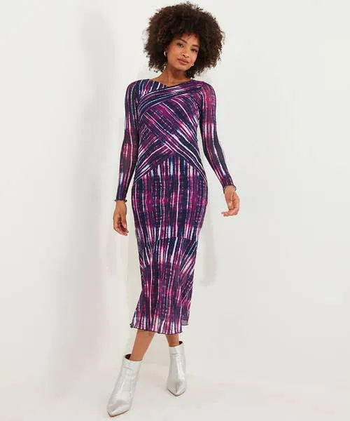 Dresses Apparel Joebrowns Elsa Printed Mesh Dress Purple