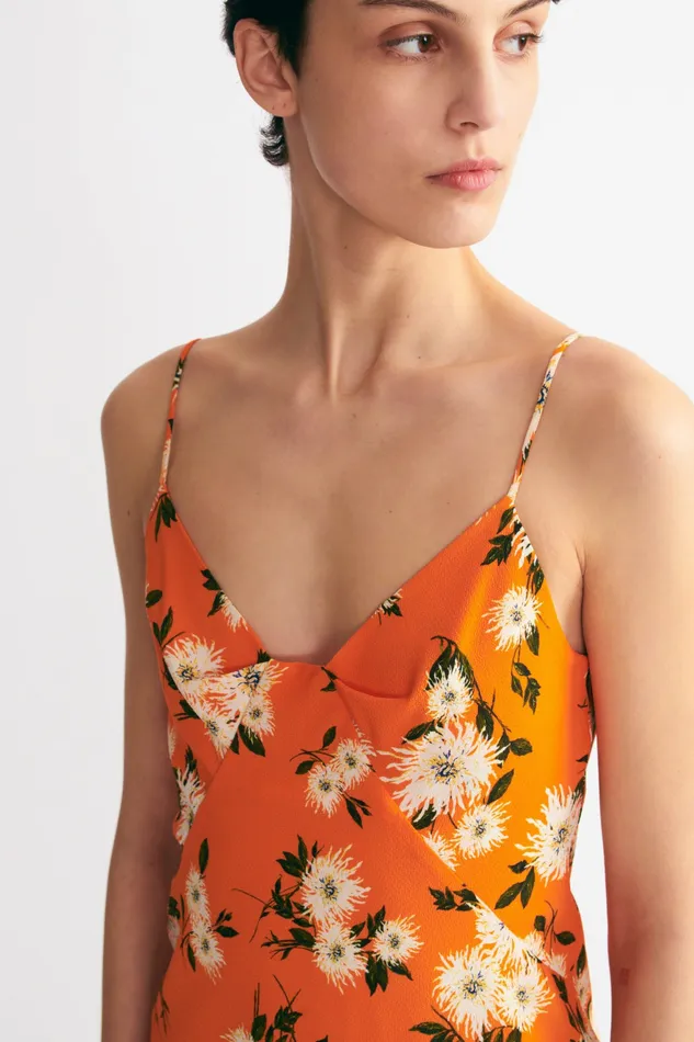 Dresses Emilia Wickstead Women Amaris Dress Orange Dahlia Floral Crepe Georgette Dresses Emilia Wickstead Women Amaris Dress Orange Dahlia Floral Crepe Georgette